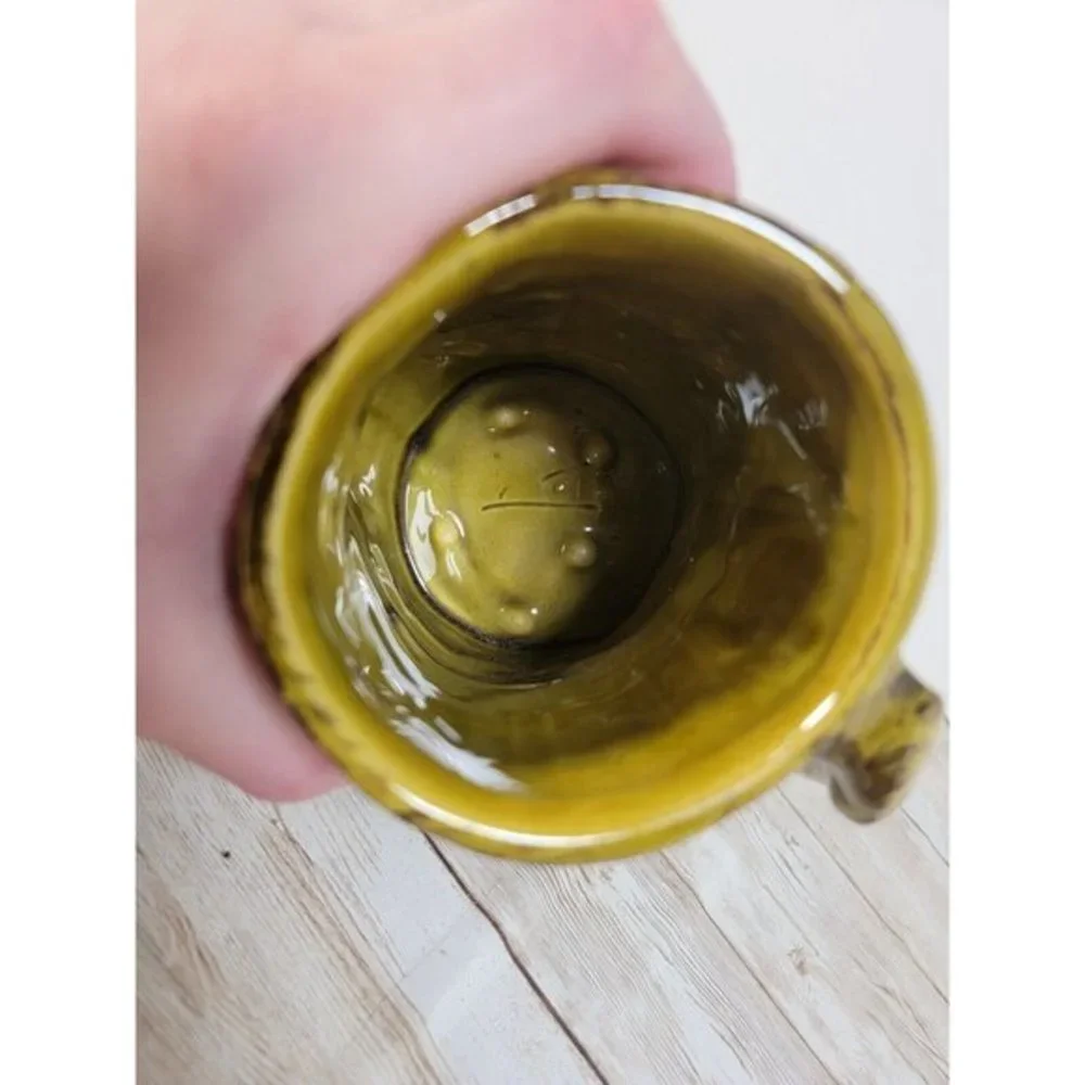 Handmade Tree Stump‎ Shaped Pottery Coffee Tea Mug Signed Millrights Unique